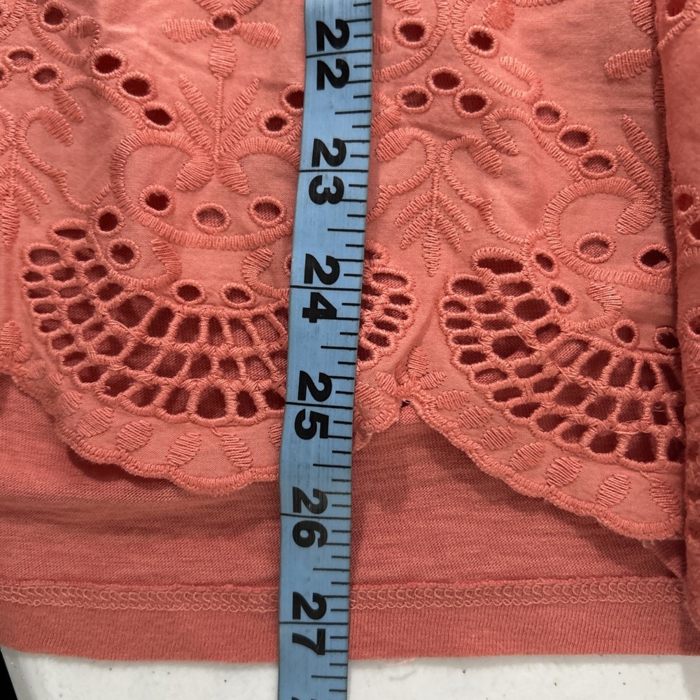 Style Co Blouse Womens 2X Coral Eyelet Boho‎ Coastal Classic Resort - Picture 7 of 7
